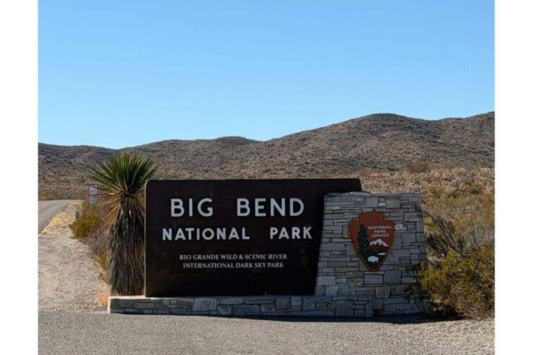 the big bend national park entrance sign