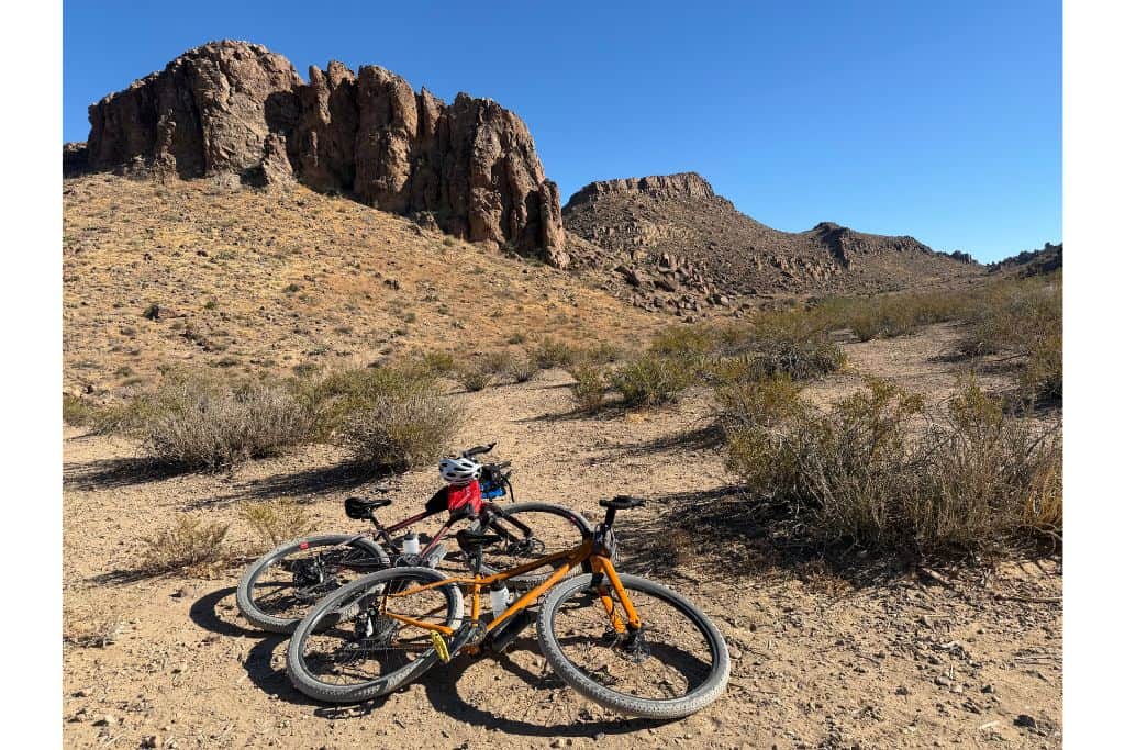 bikes in desert landscape
