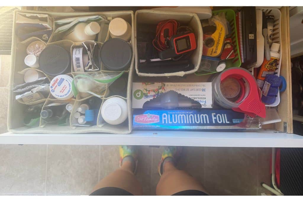 cloth organizer cube for van storage. 