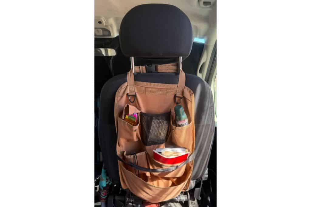 Van storage idea, seat back organizer