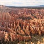 Sandstone hoodoos in Bryce Canyon ampitheater