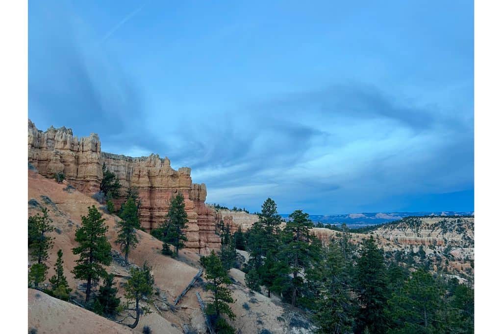 swirling clouds over Bryce canyon
